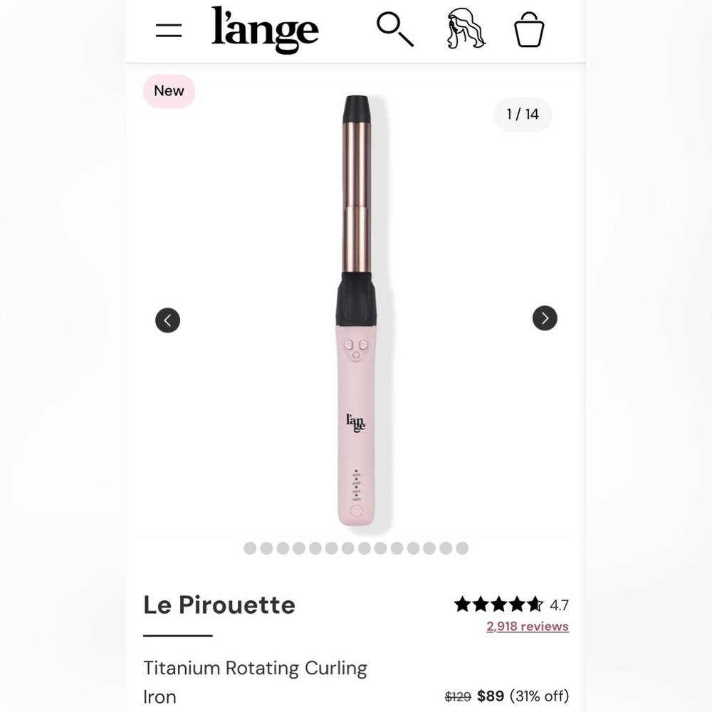 L’ange le Pirouette curling iron